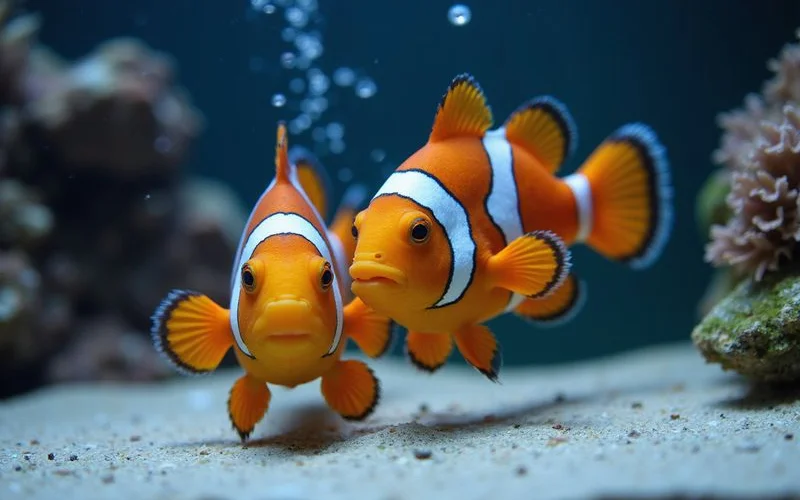 Closeup healthy clownfish in quarantine tank
