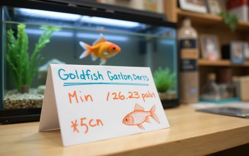 Goldfish tank-size chart by number of fish