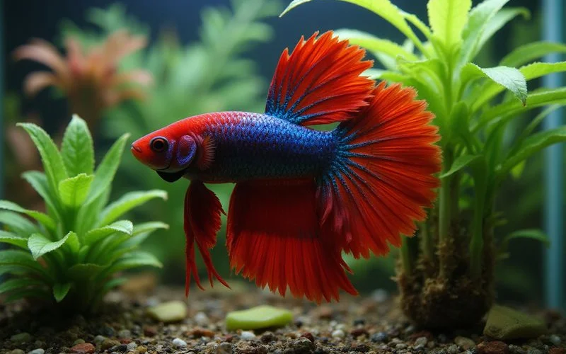Halfmoon betta in planted tank