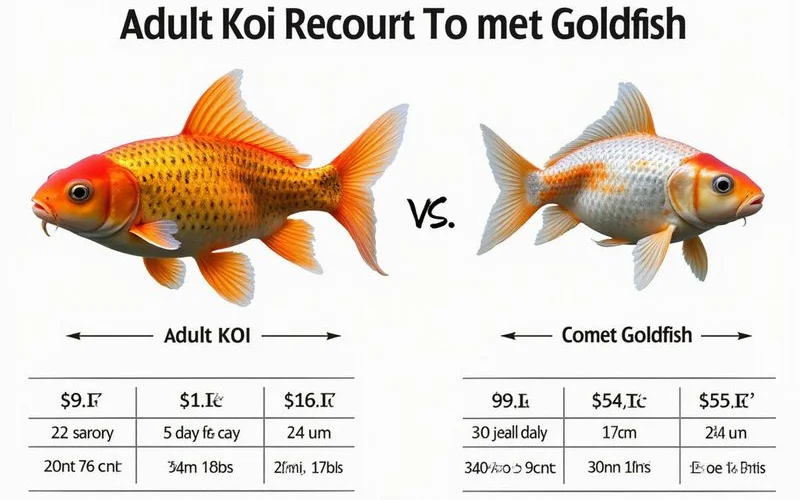 Size and pond volume comparison: koi vs comet goldfish