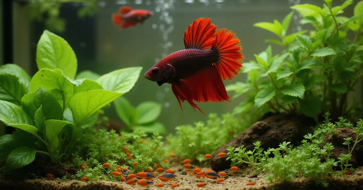 Peaceful 15-gallon betta community with ember tetras and nerite snails