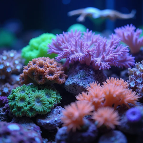 Coral frag rack with SPS, LPS, and softies